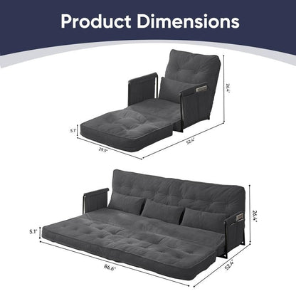 Canapé-lit pliant multifonction Mixoy avec oreillers, dossier réglable sur 6 positions (3+1)