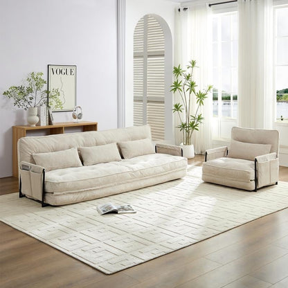 Canapé-lit pliant multifonction Mixoy avec oreillers, dossier réglable sur 6 positions (3+1)