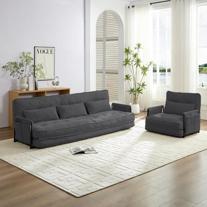 Canapé-lit pliant multifonction Mixoy avec oreillers, dossier réglable sur 6 positions (3+1)