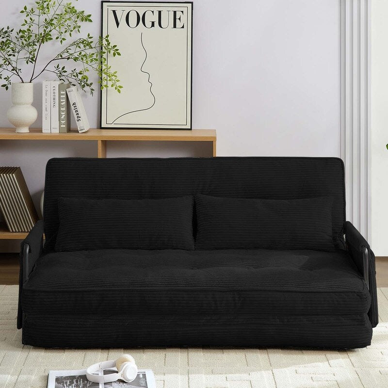 Canapé-lit pliant multifonction Mixoy, 3 places avec causeuse, dossier réglable sur 6 positions