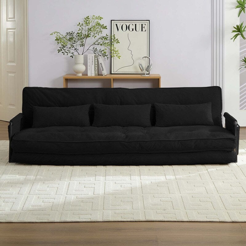 Canapé-lit pliant multifonction Mixoy, 3 places avec causeuse, dossier réglable sur 6 positions