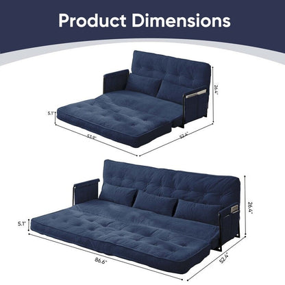 Canapé-lit pliant multifonction Mixoy, 3 places avec causeuse, dossier réglable sur 6 positions