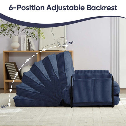 Canapé-lit pliant multifonction Mixoy, canapé paresseux avec oreillers, dossier réglable sur 6 positions (2+1)
