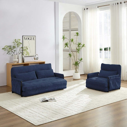 Canapé-lit pliant multifonction Mixoy, canapé paresseux avec oreillers, dossier réglable sur 6 positions (2+1)