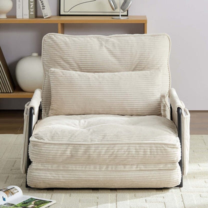 Canapé-lit pliant multifonction Mixoy, canapé paresseux avec oreillers, dossier réglable sur 6 positions (2+1)