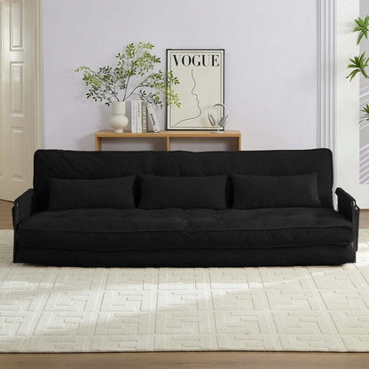 Mixoy Ensemble canapé-lit futon pliable multifonction avec oreillers, dossier réglable sur 6 positions (3+2+1)