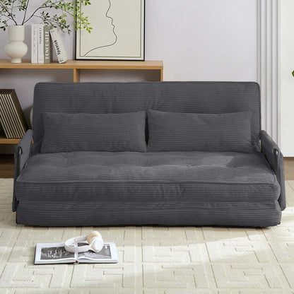 Mixoy Ensemble canapé-lit futon pliable multifonction avec oreillers, dossier réglable sur 6 positions (3+2+1)