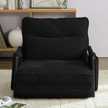 Mixoy Ensemble canapé-lit futon pliable multifonction avec oreillers, dossier réglable sur 6 positions (3+2+1)