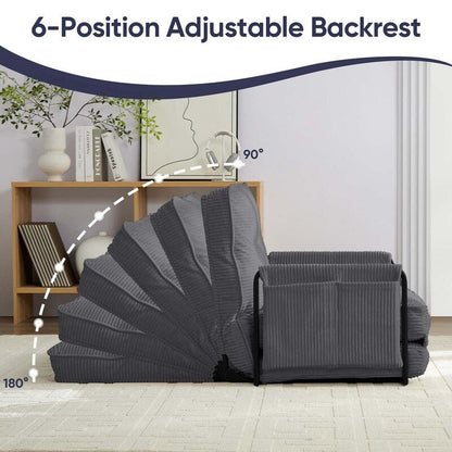 Mixoy Ensemble canapé-lit futon pliable multifonction avec oreillers, dossier réglable sur 6 positions (3+2+1)
