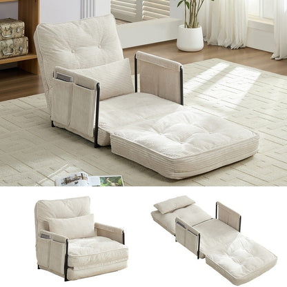 Canapé-lit futon pliable multifonction Mixoy, canapé simple avec oreillers, dossier réglable sur 6 positions