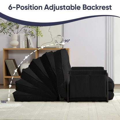 Canapé-lit futon pliable multifonction Mixoy, canapé simple avec oreillers, dossier réglable sur 6 positions