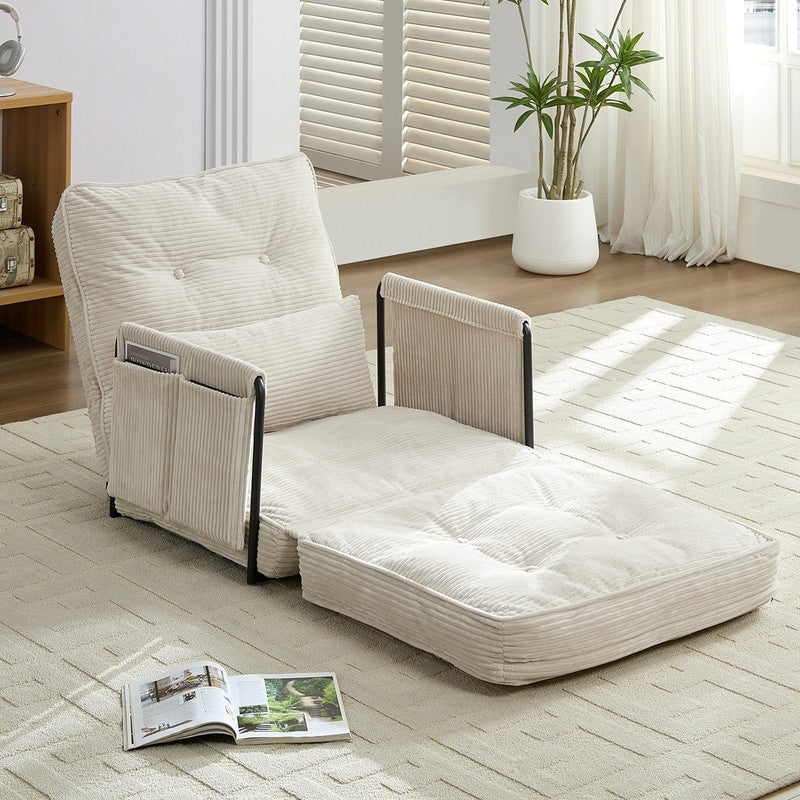 Canapé-lit futon pliable multifonction Mixoy, canapé simple avec oreillers, dossier réglable sur 6 positions