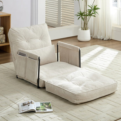 Canapé-lit futon pliable multifonction Mixoy, canapé simple avec oreillers, dossier réglable sur 6 positions