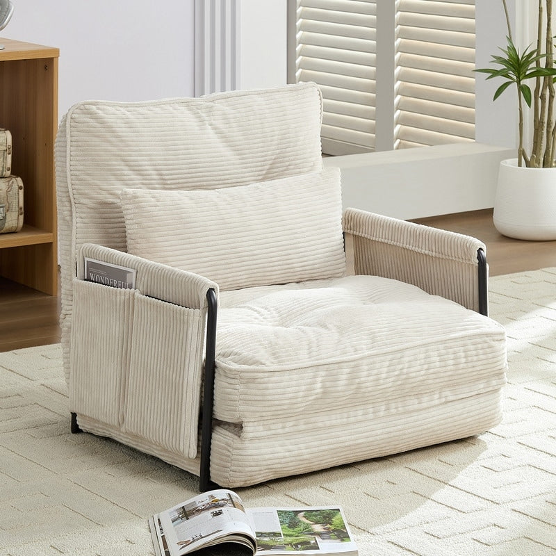 Canapé-lit futon pliable multifonction Mixoy, canapé simple avec oreillers, dossier réglable sur 6 positions