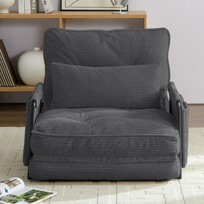 Canapé-lit futon pliable multifonction Mixoy, canapé simple avec oreillers, dossier réglable sur 6 positions