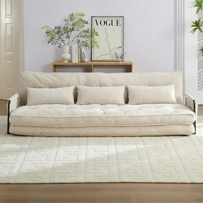 Mixoy Canapé-lit futon pliable multifonction avec oreillers, dossier réglable sur 6 positions