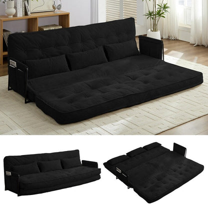 Mixoy Canapé-lit futon pliable multifonction avec oreillers, dossier réglable sur 6 positions