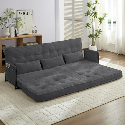 Mixoy Canapé-lit futon pliable multifonction avec oreillers, dossier réglable sur 6 positions