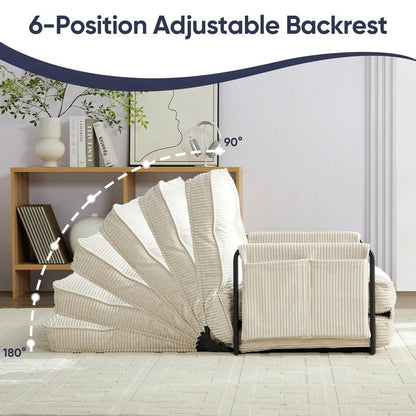 Mixoy Canapé-lit futon pliable multifonction avec oreillers, dossier réglable sur 6 positions