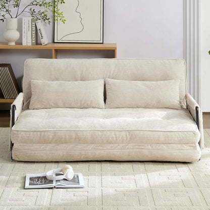 Mixoy Ensemble canapé-lit futon pliable multifonction avec oreillers, dossier réglable sur 6 positions (3+2+1)