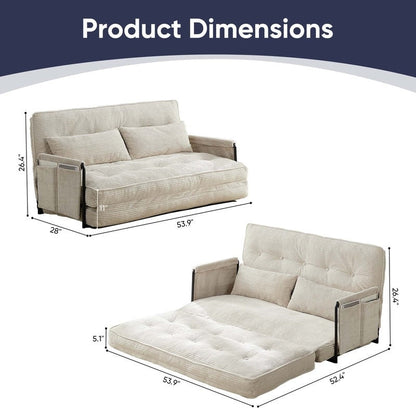Mixoy Ensemble canapé-lit futon pliable multifonction avec oreillers, dossier réglable sur 6 positions (3+2+1)
