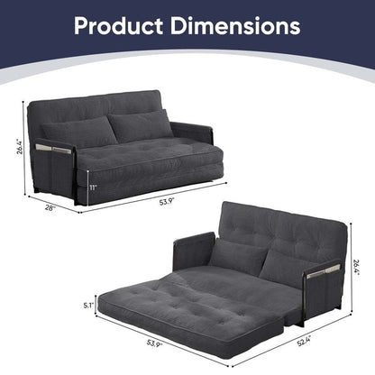 Mixoy Ensemble canapé-lit futon pliable multifonction avec oreillers, dossier réglable sur 6 positions (3+2+1)