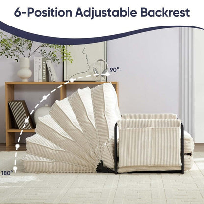 Mixoy Ensemble canapé-lit futon pliable multifonction avec oreillers, dossier réglable sur 6 positions (3+2+1)