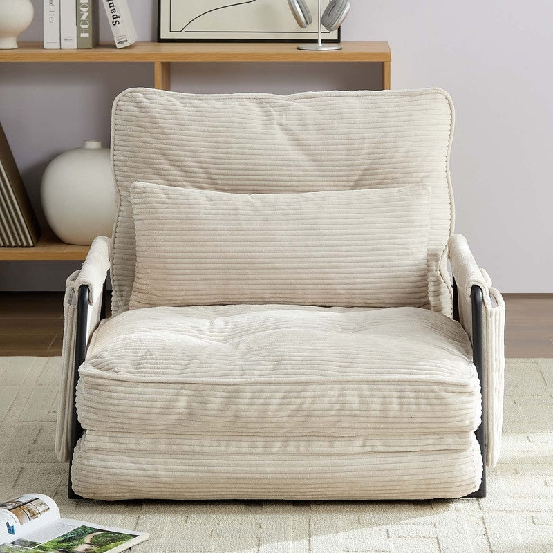 Mixoy Ensemble canapé-lit futon pliable multifonction avec oreillers, dossier réglable sur 6 positions (3+2+1)