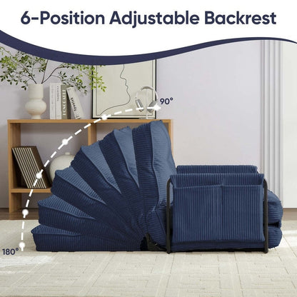 Mixoy Ensemble canapé-lit futon pliable multifonction avec oreillers, dossier réglable sur 6 positions (3+2+1)
