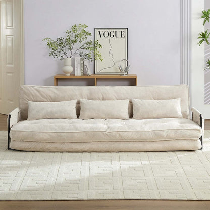 Mixoy Ensemble canapé-lit futon pliable multifonction avec oreillers, dossier réglable sur 6 positions (3+2+1)