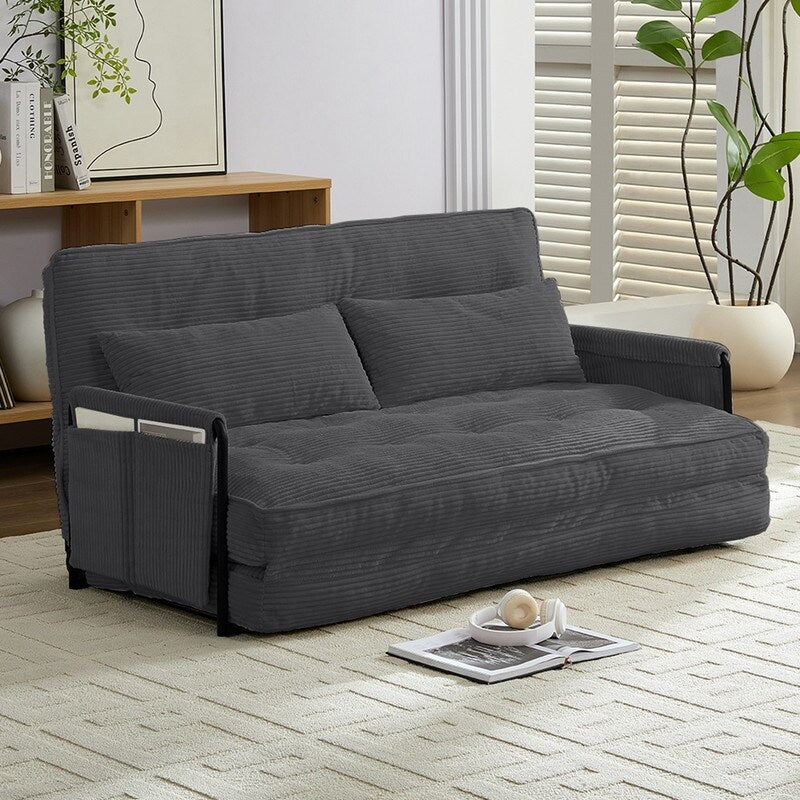 Canapé-lit pliant multifonction Mixoy, canapé-lit avec coussins, dossier réglable sur 6 positions