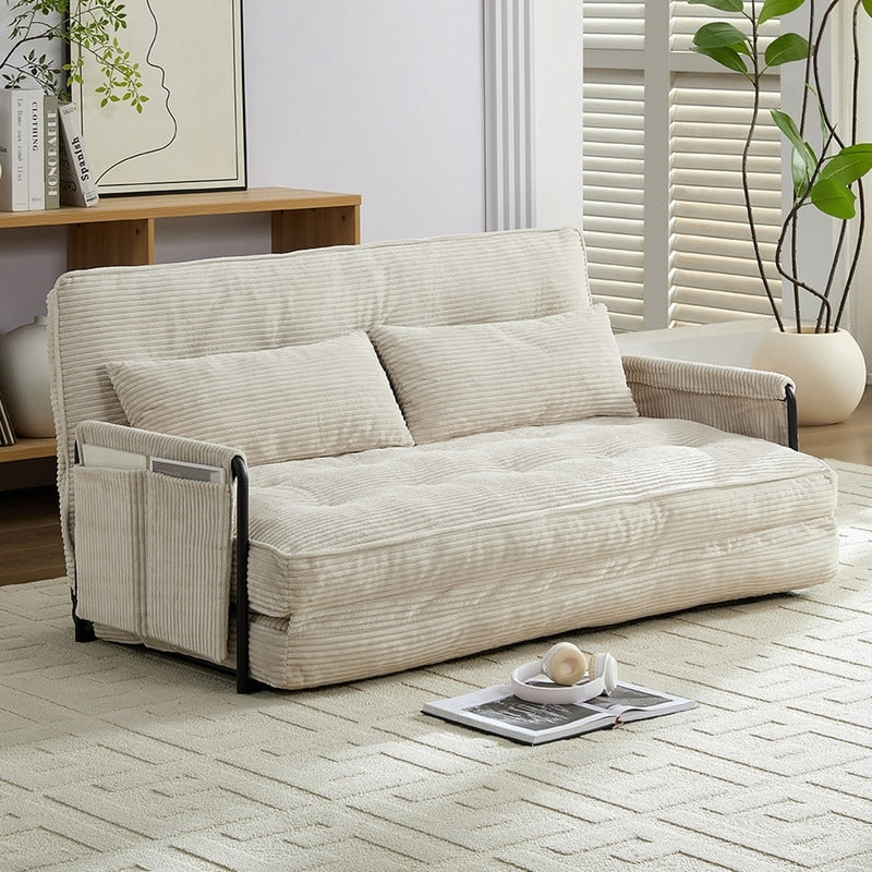 Canapé-lit pliant multifonction Mixoy, canapé-lit avec coussins, dossier réglable sur 6 positions