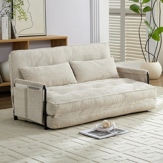 Canapé-lit pliant multifonction Mixoy, canapé-lit avec coussins, dossier réglable sur 6 positions