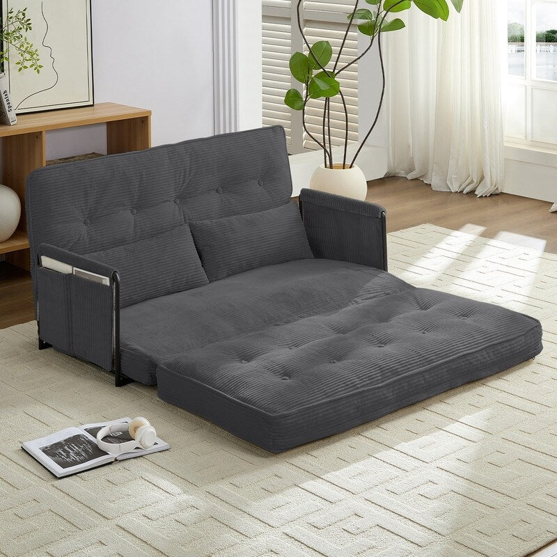 Canapé-lit pliant multifonction Mixoy, canapé-lit avec coussins, dossier réglable sur 6 positions
