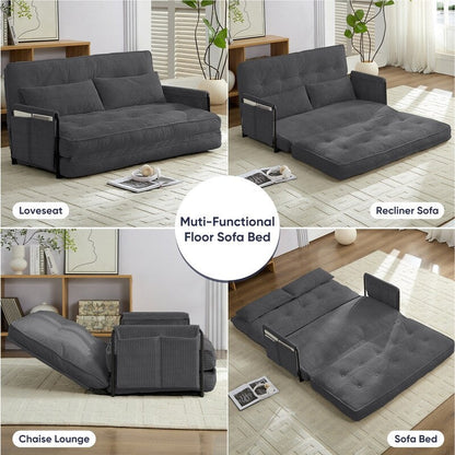 Canapé-lit pliant multifonction Mixoy, canapé-lit avec coussins, dossier réglable sur 6 positions