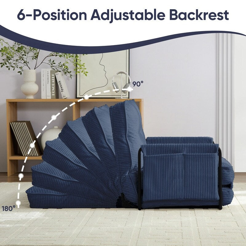 Canapé-lit pliant multifonction Mixoy, canapé-lit avec coussins, dossier réglable sur 6 positions