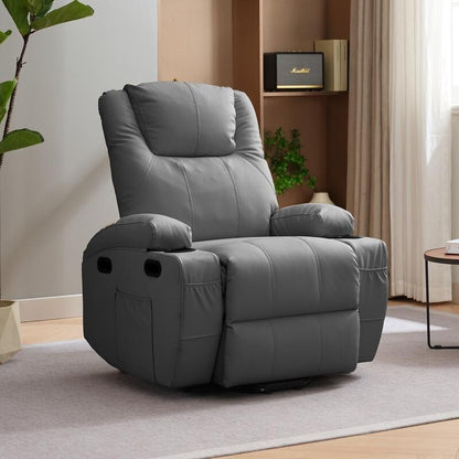 Fauteuil inclinable massant et releveur Mixoy pour personnes âgées, chauffant, positions infinies, poche latérale, porte-gobelets, port de charge USB