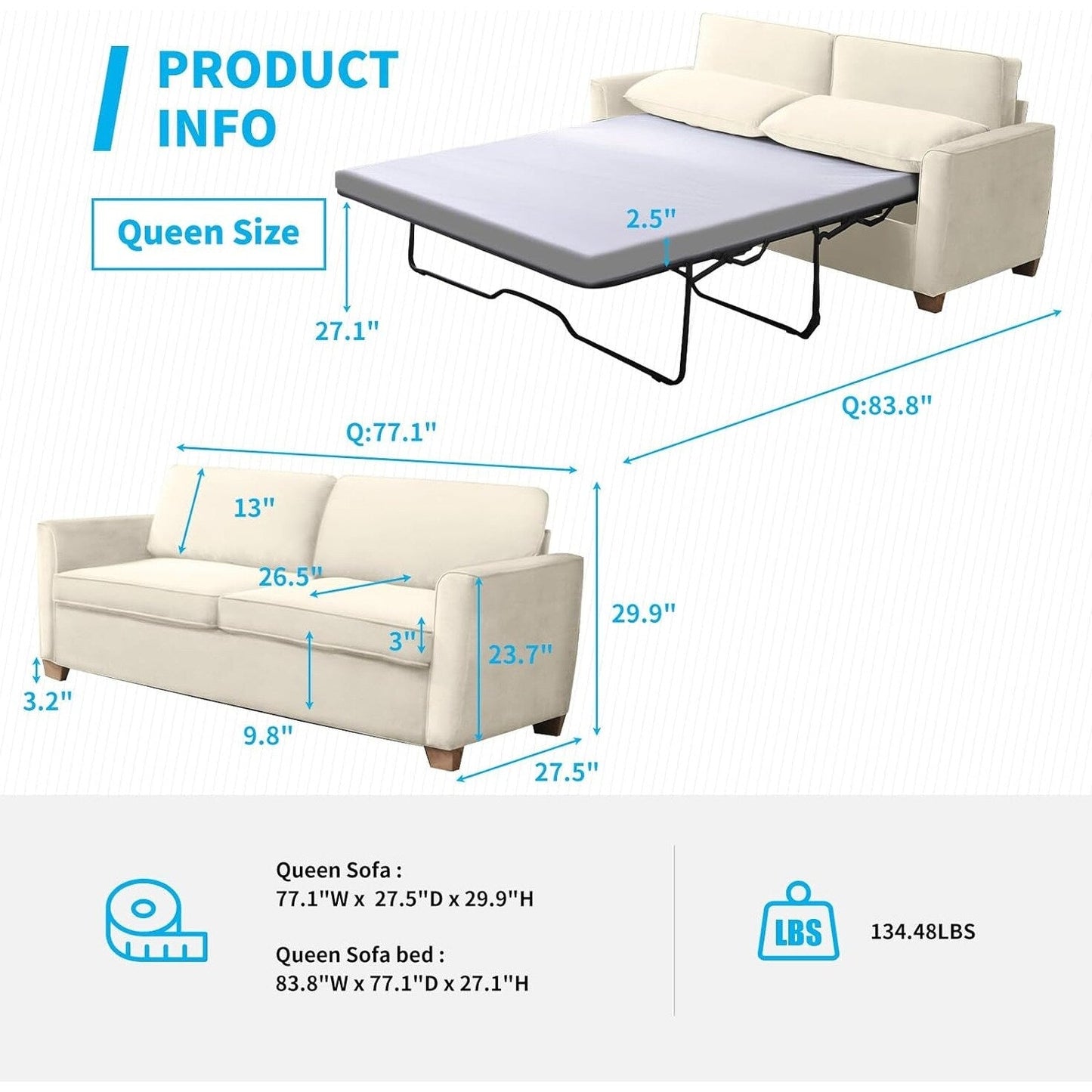 Canapé-lit gigogne moderne Mixoy, canapé-lit causeuse en velours