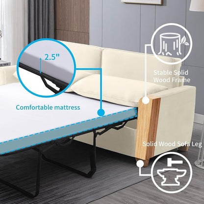 Canapé-lit gigogne moderne Mixoy, canapé-lit causeuse en velours