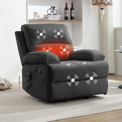 Mixoy Fauteuil inclinable, fauteuil de massage surdimensionné en velours pour bébé avec fonction de vibration et de chaleur