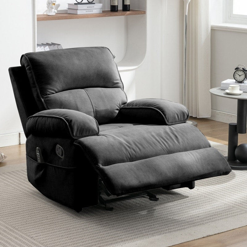 Mixoy Fauteuil inclinable, fauteuil de massage surdimensionné en velours pour bébé avec fonction de vibration et de chaleur