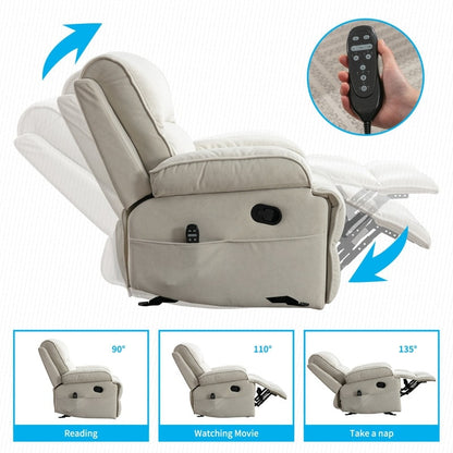 Mixoy Fauteuil inclinable, fauteuil de massage surdimensionné en velours pour bébé avec fonction de vibration et de chaleur