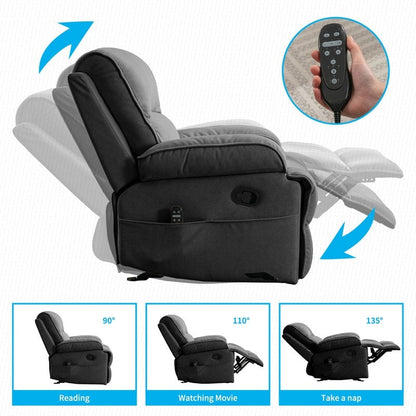Mixoy Fauteuil inclinable, fauteuil de massage surdimensionné en velours pour bébé avec fonction de vibration et de chaleur