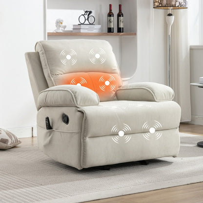 Mixoy Fauteuil inclinable, fauteuil de massage surdimensionné en velours pour bébé avec fonction de vibration et de chaleur