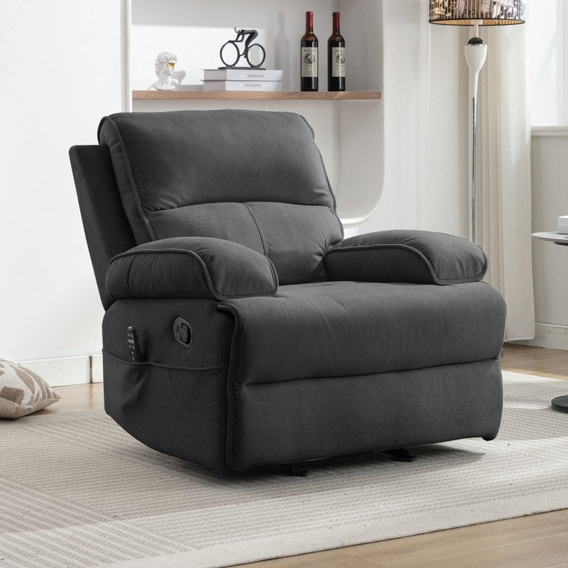 Mixoy Fauteuil inclinable, fauteuil de massage surdimensionné en velours pour bébé avec fonction de vibration et de chaleur