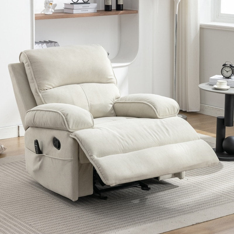 Mixoy Fauteuil inclinable, fauteuil de massage surdimensionné en velours pour bébé avec fonction de vibration et de chaleur