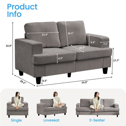 Canapé sectionnel Mixoy W56 Loveseat, tissu chenille Cloud Sleeper, canapés 2 places rembourrés confortables