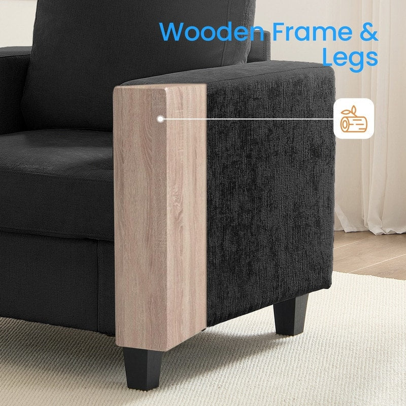 Canapé sectionnel Mixoy W56 Loveseat, tissu chenille Cloud Sleeper, canapés 2 places rembourrés confortables