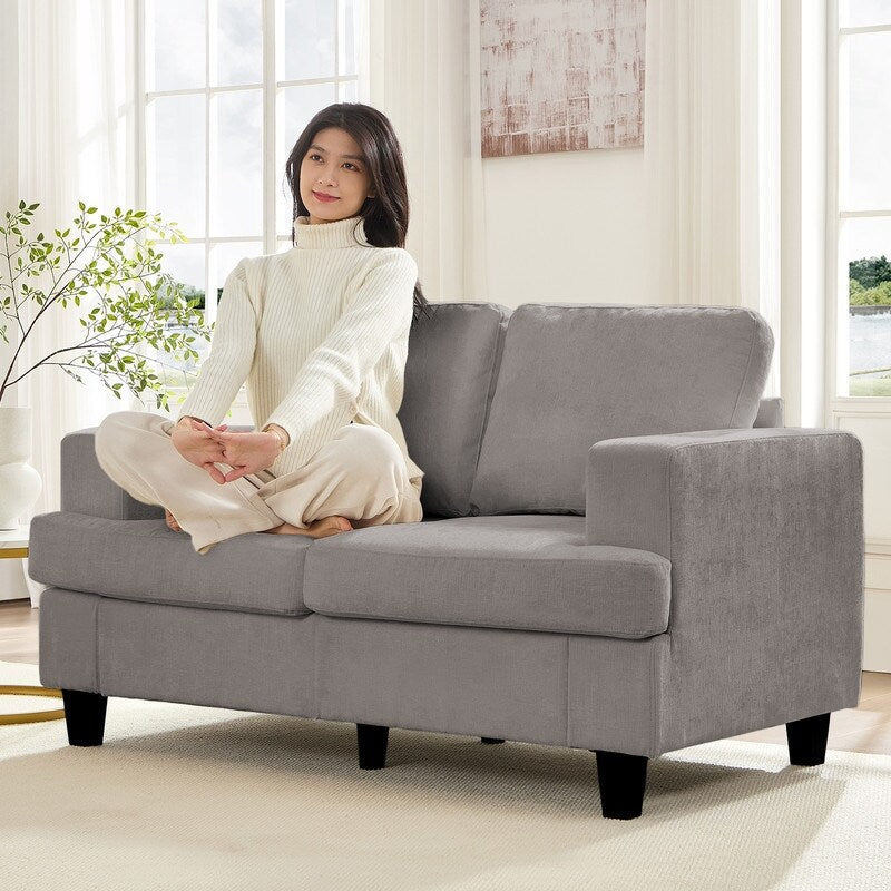 Canapé sectionnel Mixoy W56 Loveseat, tissu chenille Cloud Sleeper, canapés 2 places rembourrés confortables