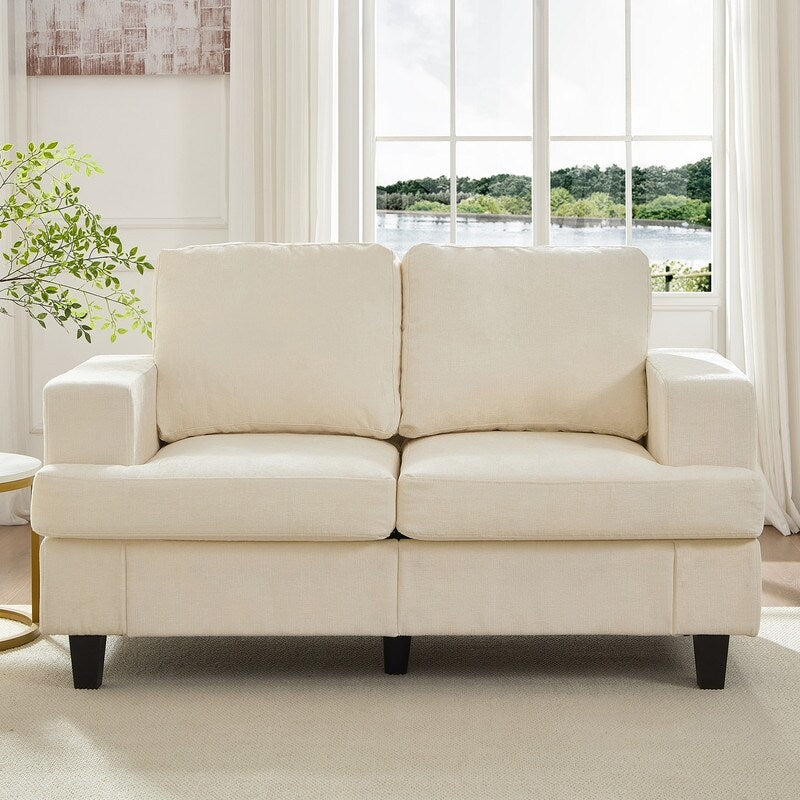 Canapé sectionnel Mixoy W56 Loveseat, tissu chenille Cloud Sleeper, canapés 2 places rembourrés confortables